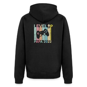 Homme Papa 2022 Futurs Parents Level Up Joueur - Veste à capuche bio Premium Unisexe - noir - Dos - Nico (187cm)
