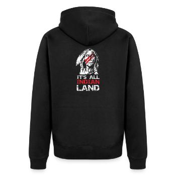 Native American All Indian Land Apparel - Unisex Premium Organic Zip Hoodie - black - Back - Nico (187cm)
