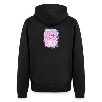 Anti Social Japanese Spruch Anime - Unisex Premium Bio Zip Hoodie - Schwarz - Hinten - Nico (187cm)