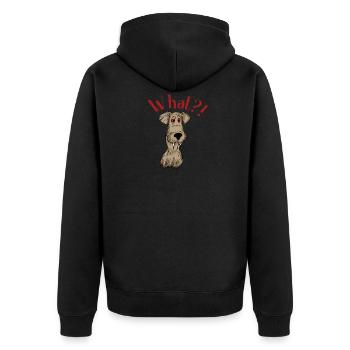 Drôle de chien avec What ? ! Proverbe - Veste à capuche bio Premium Unisexe - noir - Dos - Nico (187cm)