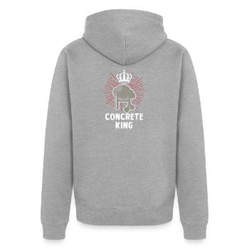 Concrete Artisan King Concrete Mixer Do-it-yourselfer - Unisex Premium Organic Zip Hoodie - heather grey - Back - Nico (187cm)