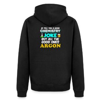 Funny Argon Chimie Pun Science Teacher Apparel - Veste à capuche bio Premium Unisexe - noir - Dos - Nico (187cm)