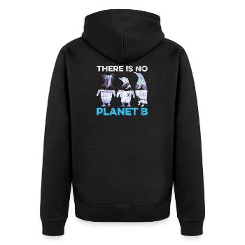 No Planet B - Unisex Premium Bio Zip Hoodie - Schwarz - Hinten - Nico (187cm)