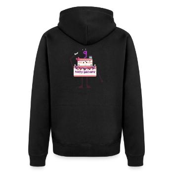 I'm 9 Birthday Cake Ninth Birthday - Unisex Premium Organic Zip Hoodie - black - Back - Nico (187cm)