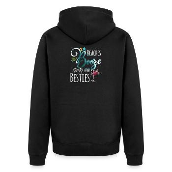 Friends Weekend Girl Trip - Beaches Schnaps - Unisex Premium Organic Zip Hoodie - black - Back - Nico (187cm)