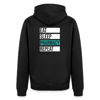 Pharmacies de cadeaux - Veste à capuche bio Premium Unisexe - noir - Dos - Nico (187cm)
