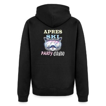 APRES SKI Lustiges Skifahrer Geschenk - Unisex Premium Bio Zip Hoodie - Schwarz - Hinten - Nico (187cm)