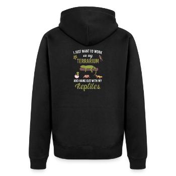 Reptile Lizard Bartagamen Gecko Gift Idea - Unisex Premium Organic Zip Hoodie - black - Back - Nico (187cm)