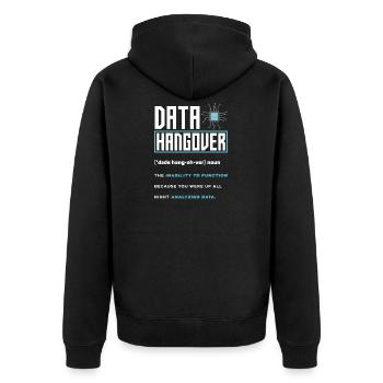 Daten-Engineering Datenanalyse - Unisex Premium Bio Zip Hoodie - Schwarz - Hinten - Nico (187cm)