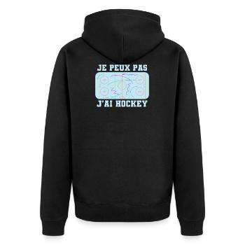 Terrain de jeu de hockey Je Peux Pas J'ai Hockey - Veste à capuche bio Premium Unisexe - noir - Dos - Nico (187cm)