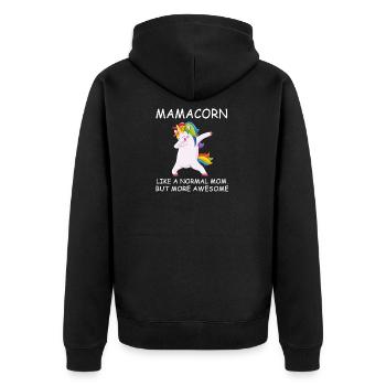 mamacorn mama unciorn - Veste à capuche bio Premium Unisexe - noir - Dos - Nico (187cm)