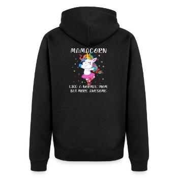 mamacorn mama unciorn - Veste à capuche bio Premium Unisexe - noir - Dos - Nico (187cm)
