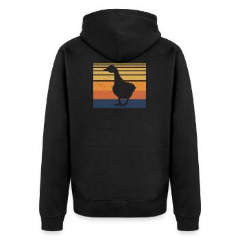 Ente - Unisex Premium Bio Zip Hoodie - Schwarz - Hinten - Nico (187cm)