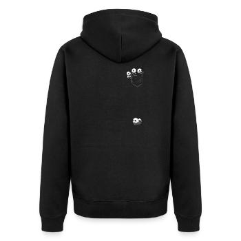 Cute Sleeping Pandas in Breast Bag Funny - Unisex Premium Organic Zip Hoodie - black - Back - Nico (187cm)