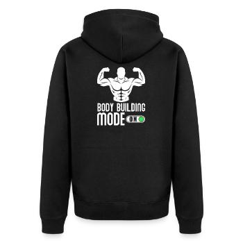 Bodybuilder Body building - Veste à capuche bio Premium Unisexe - noir - Dos - Nico (187cm)