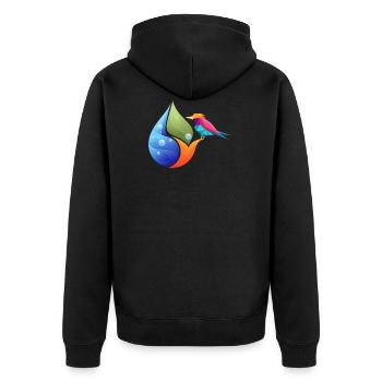 Polygonal Tier farbenfroh geometrie hand birne - Unisex Premium Bio Zip Hoodie - Schwarz - Hinten - Nico (187cm)