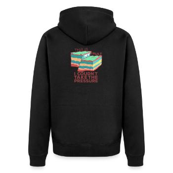 Lustiges Geology Pun T-Shirt | „Das ist meine - Unisex Premium Bio Zip Hoodie - Schwarz - Hinten - Nico (187cm)