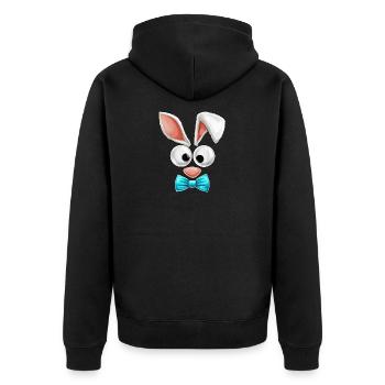 Pâques Joyeuses Pâques Œufs de Pâques Lapin Oreilles - Veste à capuche bio Premium Unisexe - noir - Dos - Nico (187cm)