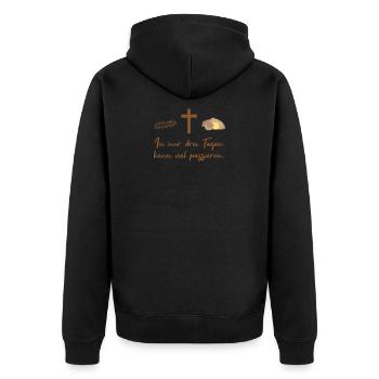 Auferstehung Ostern Jesus Kreuzigung Christen - Unisex Premium Bio Zip Hoodie - Schwarz - Hinten - Nico (187cm)
