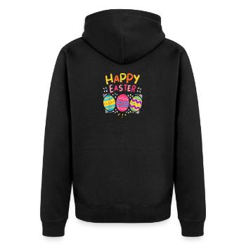 Pâques Joyeuses Pâques De Pâques Joyeux Pâques - Veste à capuche bio Premium Unisexe - noir - Dos - Nico (187cm)