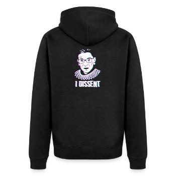 RBG Ruth Bader Ginsburg Feministisch Politisch - Unisex Premium Bio Zip Hoodie - Schwarz - Hinten - Nico (187cm)