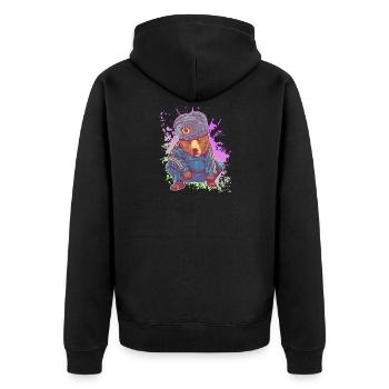 Drôle d’ours sibérien au Squat russe - Veste à capuche bio Premium Unisexe - noir - Dos - Nico (187cm)