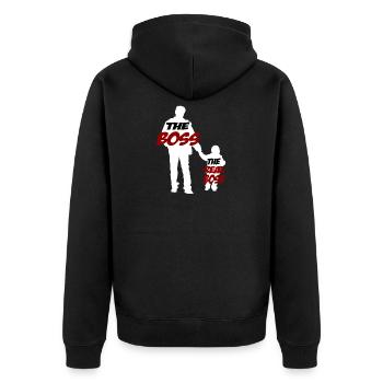 Papa Drôle de sort Adage Père Cadeau - Veste à capuche bio Premium Unisexe - noir - Dos - Nico (187cm)