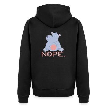 NILPFERD NILPFERDE - Unisex Premium Bio Zip Hoodie - Schwarz - Hinten - Nico (187cm)