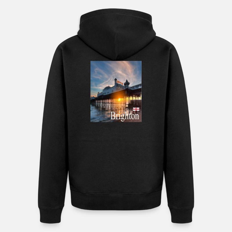 Brighton, Angleterre - Veste à capuche bio Premium Unisexe - noir