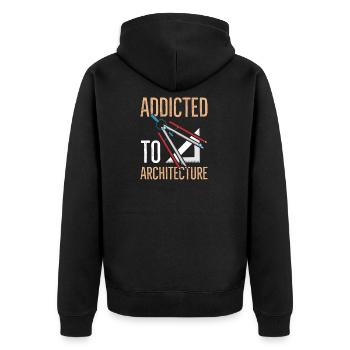 Architecture Design for an Architecture Nerd - Unisex Premium Organic Zip Hoodie - black - Back - Nico (187cm)
