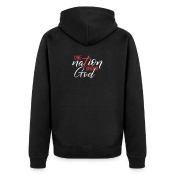 Bibel Psalm One Nation Under God Christlich Gott - Unisex Premium Bio Zip Hoodie - Schwarz - Hinten - Nico (187cm)