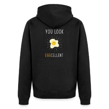 Oeufs Jeu de mots - Veste à capuche bio Premium Unisexe - noir - Dos - Nico (187cm)