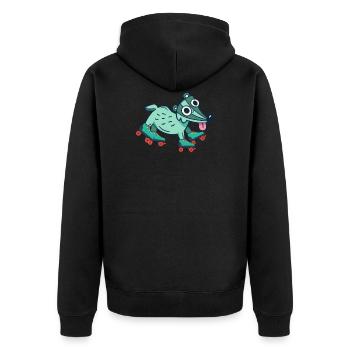 Rollschuhe - Unisex Premium Bio Zip Hoodie - Schwarz - Hinten - Nico (187cm)