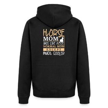 Horse Mom Horse Riding Horse Owner Mother's Day - Unisex Premium Bio Zip Hoodie - Schwarz - Hinten - Nico (187cm)