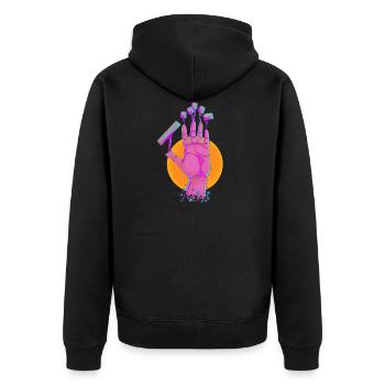 Gamerhand PC - Unisex Premium Organic Zip Hoodie - black - Back - Nico (187cm)