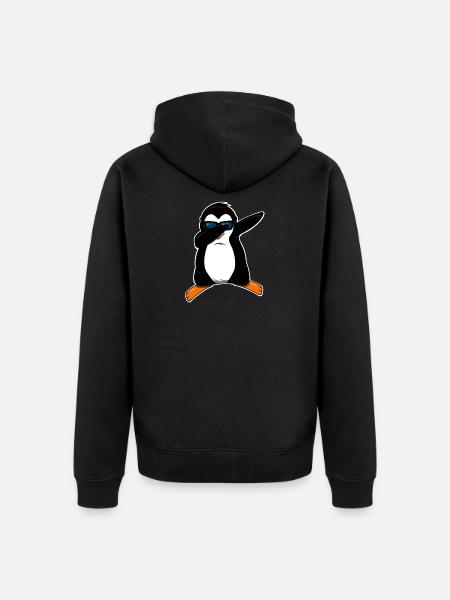 Pingouin dabbing mignon - Veste à capuche bio Premium Unisexe - noir