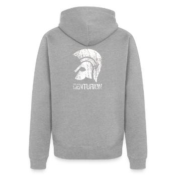 Centurion romain - Veste à capuche bio Premium Unisexe - gris chiné - Dos - Nico (187cm)