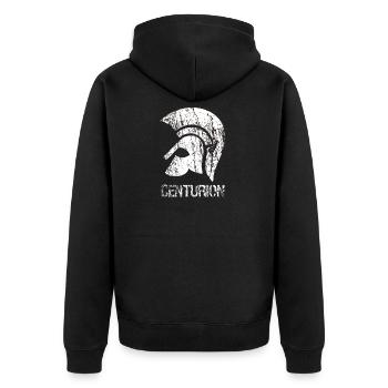 Roman Centurion - Unisex Premium Bio Zip Hoodie - Schwarz - Hinten - Nico (187cm)