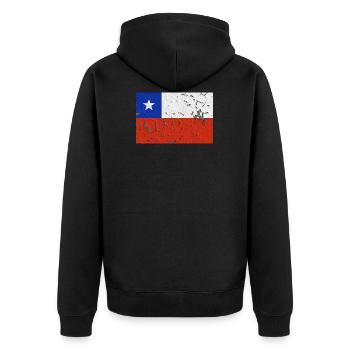 Chile - Unisex Premium Organic Zip Hoodie - black - Back - Nico (187cm)