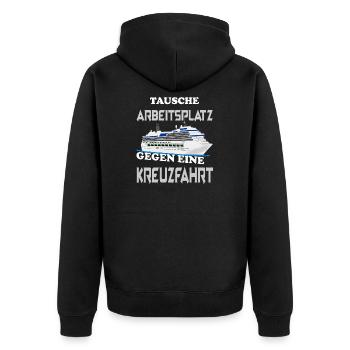 Kreuzfahrtschiff Kreuzfahrt Schiffsreise - Unisex Premium Bio Zip Hoodie - Schwarz - Hinten - Nico (187cm)