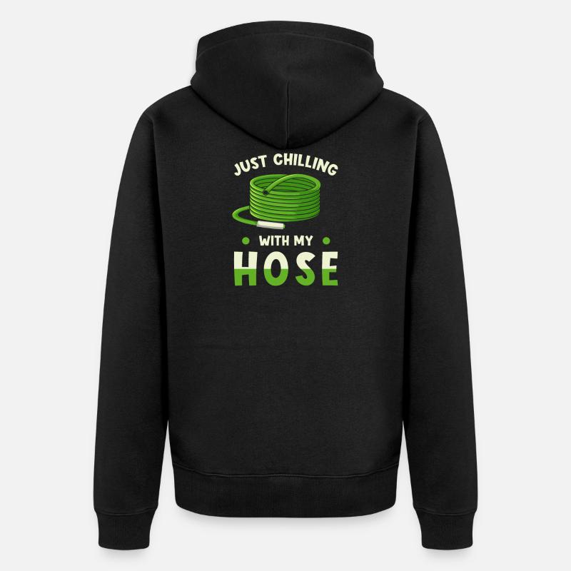 Garten Gärtner Spruch lustig - Unisex Premium Bio Zip Hoodie - Schwarz