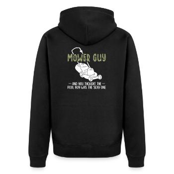 Gärtner ist sexier als der Pool Junge Rasenmäher - Unisex Premium Bio Zip Hoodie - Schwarz - Hinten - Nico (187cm)