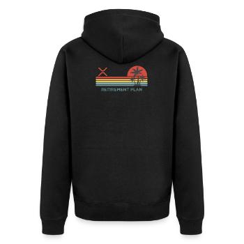 Ripple XRP Crypto Blockchain Digital Currency - Unisex Premium Organic Zip Hoodie - black - Back - Nico (187cm)