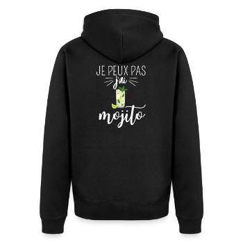 Je Peux Pas J'ai Mojito Apéro Alcool Cocktail - Veste à capuche bio Premium Unisexe - noir - Dos - Nico (187cm)