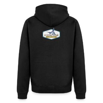 Flying Fish Spotter Plane Spotter Parody Funny Fun - Unisex Premium Bio Zip Hoodie - Schwarz - Hinten - Nico (187cm)