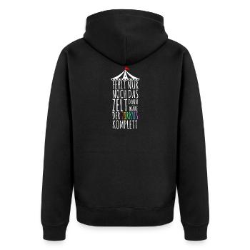 Zirkus - Unisex Premium Bio Zip Hoodie - Schwarz - Hinten - Nico (187cm)