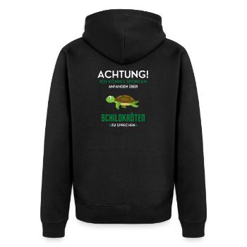 Schildkröte Tiere Hobby Interessen Reptilien - Unisex Premium Bio Zip Hoodie - Schwarz - Hinten - Nico (187cm)