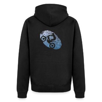 Trial - Unisex Premium Bio Zip Hoodie - Schwarz - Hinten - Nico (187cm)