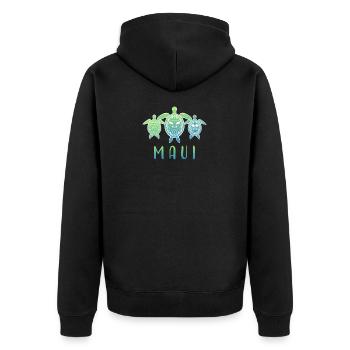 Maui tortue Hawaï Honolulu tortue marine - Veste à capuche bio Premium Unisexe - noir - Dos - Nico (187cm)