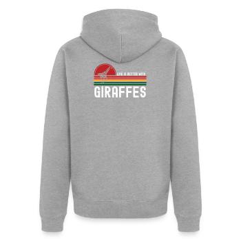 Girafe - Veste à capuche bio Premium Unisexe - gris chiné - Dos - Nico (187cm)